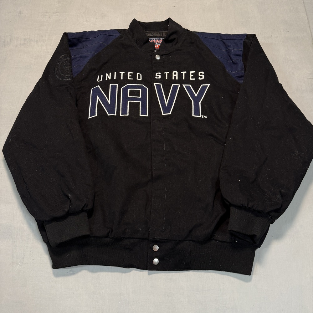 U.S. Services Brigade varsity bomber jacket Y2K Black Size XL